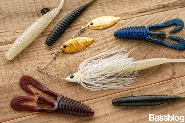 デプス グライドヘッドスピナーベイトとトレーラーワーム